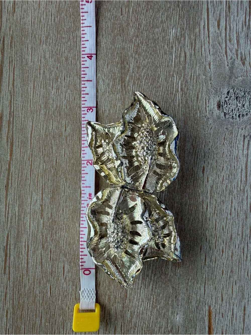 Vintage Gold Tone Floral Statement Belt Buckle Clasp